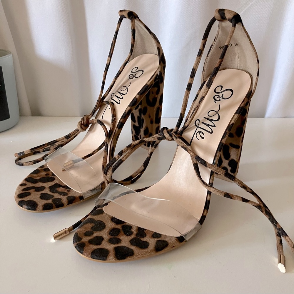 So Me Leopard Print High Heels